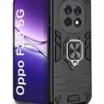 kelpuj Shock Proof Back Case Mobile Cover for Oppo F29 5G | Back Cover Case (Hybrid PC + TPU | Ring Holder & in-Built Kickstand | Black)