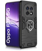 kelpuj Shock Proof Back Case Mobile Cover for Oppo F29 5G | Back Cover Case (Hybrid PC + TPU | Ring Holder & in-Built Kickstand | Black)