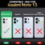 Ultimate Silicon Back Cover Case for Xiaomi Mi Redmi Note 13 5G | Military Grade Drop Protection Shockproof Bumper | Anti-Slip Grip | Scratch Proof Micro-Fibre Cloth Inside (Pitch Black) - Image 3