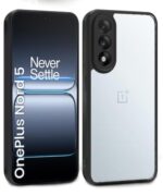 Shockproof Hybrid Back Cover for 1+ OnePlus Nord 5 | Hard Slim fit Back Case | PC & TPU | Clear Transparent Case Black - Image 3