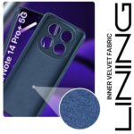 kelpuj Back Cover for Redmi Note 14 Pro Plus 5G | Ultra Slim Soft Rubberised Case | Inner Velvet Fabric Lining | Matte Silicone Flexible Mobile Case | Camera Protection - Blue - Image 5