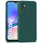 Back Cover for Samsung Galaxy A05S 5G | Galaxy M14 4G | Ultra Slim Soft Rubberised Case | Inner Velvet Fabric Lining | Matte Silicone Flexible Mobile Case | Camera Protection - Green
