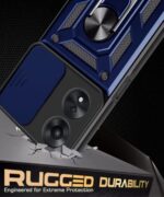Tough Armor Bumper Mobile Back Case for Oppo A78 5G | Sliding Camera Shield Cover | Shock Proof 360? Protection | Hybrid PC + TPU | Ring Holder with Kickstand ? Blue - Image 7