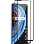 6D Tempered Glass Screen Protector Compatible for Realme X7 5G with Full Glue Edge to Edge Coverage and Protection with Easy Installation Kit  Black [ Pack of 2 ]