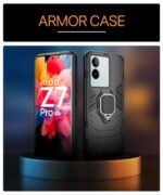 Shock Proof Back Case Mobile Cover for iQOO Z7 Pro | Vivo T2 Pro 5G | Back Cover Case (Tough Armor | Hybrid PC + TPU | Ring Holder & in-Built Kickstand | Black) - Image 7