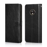 Shock Proof Flip Cover Back Case for Motorola Moto G5 Plus | Magnetic Wallet Leather Case with Stand