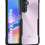 Shock Proof Clear Protective Back Case for Samsung Galaxy A05S 5G | Galaxy M14 4G - AirEDGE Technology | 360 Degree Camera Protection | Transparent Hybrid Back Case Mobile Cover - Black