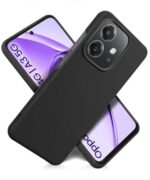 Slim Frameless Back Cover for Oppo A3x 5G | A3x 4G | A3 5G | Ultra Thin Lightweight Design & Camera Protection | Soft Matte Silicone Flexible Mobile Case (Black) - Image 5
