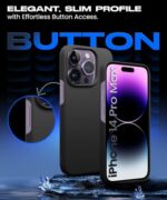 Slim Frameless Back Cover for iPhone 14 Pro Max | Ultra Thin Lightweight Design & Camera Protection | Soft Matte Silicone Flexible Mobile Case (Black) - Image 7