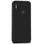 Ultra Slim Soft Rubberised Back Cover Case for Redmi Note 6 Pro | Inner Velvet Fabric Lining | Matte Silicone Flexible Camera Protection Back Case - Black - Image 3