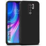 Ultra Slim Soft Rubberised Back Case Cover for Redmi Note 8 Pro | Inner Velvet Fabric Lining | Matte Silicone Flexible Camera Protection Back Cover - Black