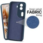 Back Cover for Oppo Reno 11 Pro 5G | Ultra Slim Soft Rubberised Case | Inner Velvet Fabric Lining | Matte Silicone Flexible Mobile Case | Camera Protection - Blue - Image 5