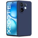 Back Cover for Vivo X200 FE 5G | Ultra Slim Soft Rubberised Case | Inner Velvet Fabric Lining | Matte Silicone Flexible Mobile Case | Camera Protection - Blue