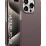 Slim Frameless Back Cover for iPhone 15 Pro | Ultra Thin Lightweight Design & Camera Protection | Soft Matte Silicone Flexible Mobile Case (Grey)