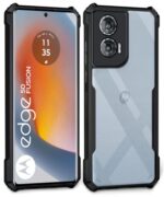 Shock Proof Clear Back Case Mobile Cover for Motorola Moto Edge 50 Fusion 5G | Moto Edge G96 Fusion 5G (Hard | Hybrid PC + TPU | Full Armour Device & Camera Protection | Black) - Image 5