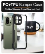 kelpuj Shock Proof Clear Protective Back Case for 1+ OnePlus 13s 5G - AirEDGE Technology | 360 Degree Camera Protection | Transparent Hybrid Back Case Mobile Cover - Black - Image 7