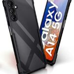 Shock Proof Clear Back Case Mobile Cover for Samsung Galaxy A14 5G | A14 4G (Hard | Hybrid PC + TPU | Full Armour Device & Camera Protection | Black)