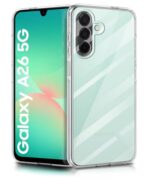 Crystal Clear Transparent Back Case Cover for Samsung Galaxy A26 5G | Full Device & Camera Protection Shockproof TPU | Flexible Silicone Back Cover Case Transparent