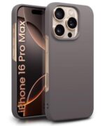 Slim Frameless Back Cover for iPhone 16 Pro Max | Ultra Thin Lightweight Design & Camera Protection | Soft Matte Silicone Flexible Mobile Case (Grey)