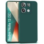 Back Cover for Xiaomi Mi Redmi Note 13 5G | Ultra Slim Soft Rubberised Case | Inner Velvet Fabric Lining | Matte Silicone Flexible Mobile Case | Camera Protection - Green