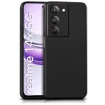 Back Cover for Realme 14x 5G | Realme Narzo 80x | Realme P3x | Ultra Slim Soft Rubberised Case | Inner Velvet Fabric | Matte Silicone Flexible Mobile Case | Camera Protection - Black
