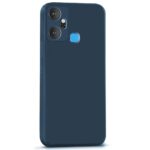 Back Cover for Infinix Smart 6 Plus | Ultra Slim Soft Rubberised Case | Inner Velvet Fabric Lining | Matte Silicone Flexible Mobile Case | Camera Protection - Blue - Image 3