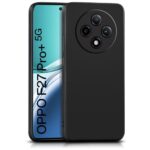 kelpuj Back Cover for Oppo F27 Pro Plus 5G | Ultra Slim Soft Rubberised Case | Inner Velvet Fabric Lining | Matte Silicone Flexible Mobile Case | Camera Protection - Black