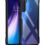 Shock Proof Clear Back Case Mobile Cover for XIAOMI MI REDMI Note 8 (Hard | Hybrid PC + TPU | Full Armour Device & Camera Protection | Black)
