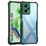 Shock Proof Clear Protective Back Case for Redmi Note 12 5G | Poco X5 5G - AirEDGE Technology | 360 Degree Camera Protection | Transparent Hybrid Back Case Mobile Cover - Green