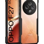 Shock Proof Clear Protective Back Case for Oppo F27 5G - AirEDGE Technology | 360 Degree Camera Protection | Transparent Hybrid Back Case Mobile Cover - Black