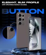 Slim Frameless Back Cover for Samsung Galaxy S24 Ultra 5G | Ultra Thin Lightweight Design & Camera Protection | Soft Matte Silicone Flexible Mobile Case (Grey) - Image 7