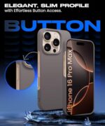 Slim Frameless Back Cover for iPhone 16 Pro Max | Ultra Thin Lightweight Design & Camera Protection | Soft Matte Silicone Flexible Mobile Case (Grey) - Image 4