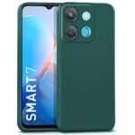Slim Ultra Soft Rubberised Back Cover for Infinix Smart 7 | Inner Velvet Fabric Lining | Matte Silicone Flexible Camera Protection Back Case - Green
