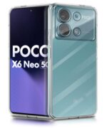 Crystal Clear Transparent Back Case Cover for Poco X6 Neo 5G | Full Device & Camera Protection Shockproof TPU | Flexible Silicone Back Cover Case Transparent