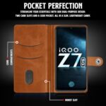 Shock Proof Flip Cover Back Case for Iqoo Z7 5G | Magnetic Wallet Leather Case with Stand - Image 7