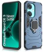 Shock Proof Back Case Mobile Cover for 1+ OnePlus Nord CE 3 5G | Back Cover Case (Tough Armor | Hybrid PC + TPU | Ring Holder & in-Built Kickstand | Blue) - Image 3