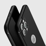 Soft Silicone Cover Compatible with iPhone 13 Pro Max | All Sides Protection 360 Degree with Anti-Dust Plug | Shockproof Slim Back Cover Case for Apple iPhone 13 Pro Max - Pitch Black