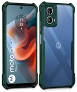 kelpuj Thermoplastic Polyurethane Shock Proof Clear Protective Back Case for Motorola Moto G34 5G-Airedge Technology|360 Degree Camera Protection|Transparent Hybrid Back Case Mobile Cover-Green - Image 5