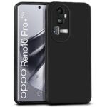 Back Cover for Oppo Reno 10 Pro Plus | Ultra Slim Soft Rubberised Case | Inner Velvet Fabric Lining | Matte Silicone Flexible Mobile Case | Camera Protection - Black