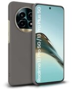 Slim Frameless Back Cover for Realme 13 Pro 5G | Realme 13 Pro Plus 5G | Soft Matte Silicone Flexible Mobile Case & Camera Protection | Ultra Thin Lightweight Design (Grey)