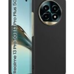 kelpuj Slim Frameless Back Cover for Realme 13 Pro 5G | Realme 13 Pro Plus 5G | Soft Matte Silicone Flexible Mobile Case & Camera Protection | Ultra Thin Lightweight Design (Black)