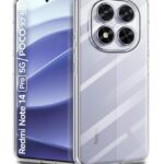 Transparent Back Cover Case for Redmi Note 14 Pro 5G | Poco X7 5G | Raised Bumps for Full Device & Camera Protection Shockproof TPU Silicone Back Case Mobile Cover Transparent