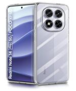 Transparent Back Cover Case for Redmi Note 14 Pro 5G | Poco X7 5G | Raised Bumps for Full Device & Camera Protection Shockproof TPU Silicone Back Case Mobile Cover Transparent