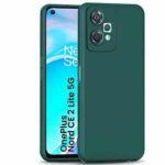 Ultra Slim Soft Rubberised Back Cover for 1+ OnePlus Nord CE 2 Lite 5G | Inner Velvet Fabric Lining | Matte Silicone Flexible Camera Protection Back Case - Green