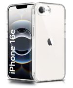 Transparent Back Cover Case for iPhone 16e | Raised Bumps for Full Device & Camera Protection Shockproof TPU Silicone Back Case Mobile Cover Transparent