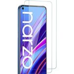 Screen Tempered Glass Guard For Realme Narzo 30 | Anti Scratch Case Cover Friendly Gorilla Protector and Installation Kit (Except Edges) Transparent [ Pack of 2 ]