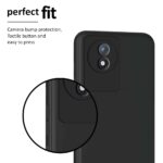 Ultra Slim Soft Rubberised Back Cover Case for Vivo Y02 | Vivo Y02t | Inner Velvet Fabric Lining | Matte Silicone Flexible Camera Protection Back Cover ? Black - Image 5
