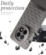 kelpuj Back Cover for Oppo F29 Pro 5G with Hexa Cube Design | Ultra Slim Soft Rubberised Case | Inner Velvet Fabric | Matte Silicone Flexible Mobile Case | Camera Protection - Grey - Image 5