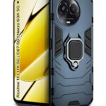 Shock Proof Back Case Mobile Cover for Realme Narzo 60X 5G | 11 5G | 11X 5G | C67 5G | Back Cover Case (Tough Armor | Hybrid PC + TPU | Ring Holder & in-Built Kickstand | Blue)