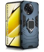 Shock Proof Back Case Mobile Cover for Realme Narzo 60X 5G | 11 5G | 11X 5G | C67 5G | Back Cover Case (Tough Armor | Hybrid PC + TPU | Ring Holder & in-Built Kickstand | Blue)